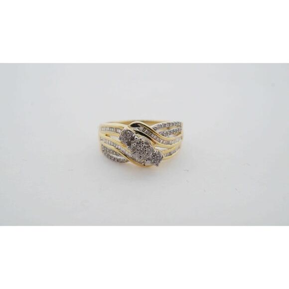 10k Estate Diamond Ring Size 7 Vintage Yellow Gold 0.90 TCW Fine Jewelry